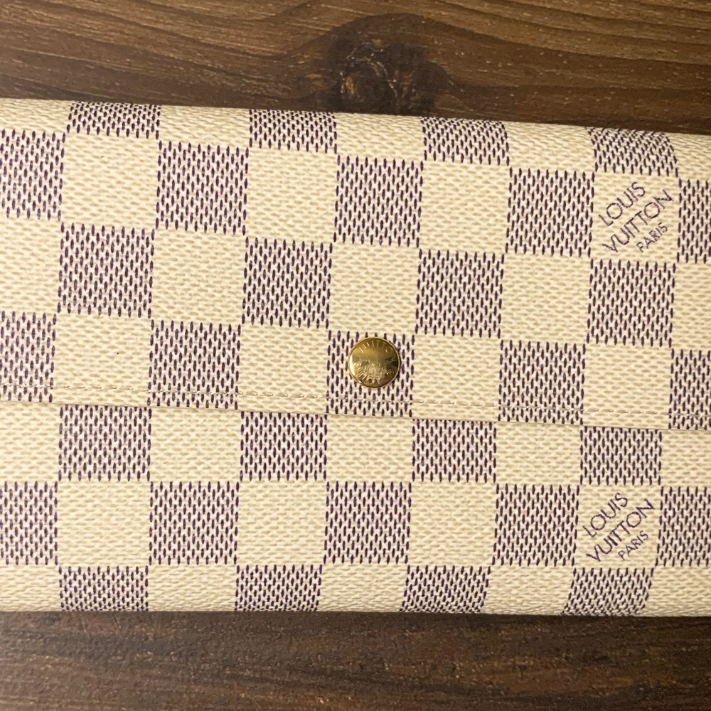 LOUIS VUITTON Damier Azur Sarah Long Wallet